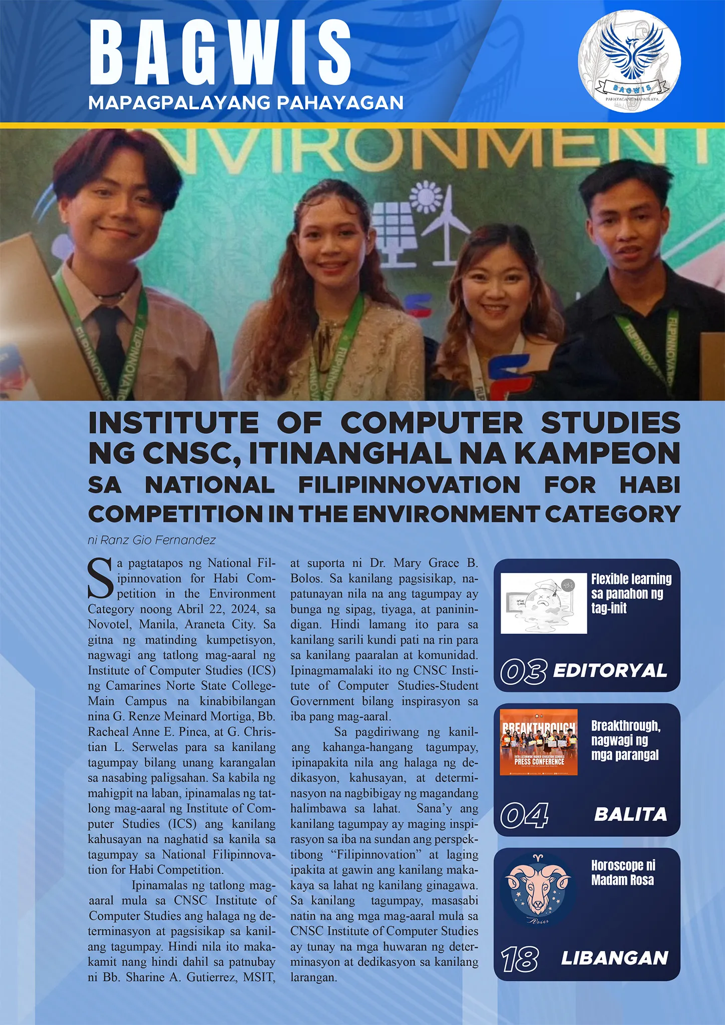 Bagwis Front Page